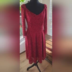 Perfect red dress. Long sleeve dress. Medium